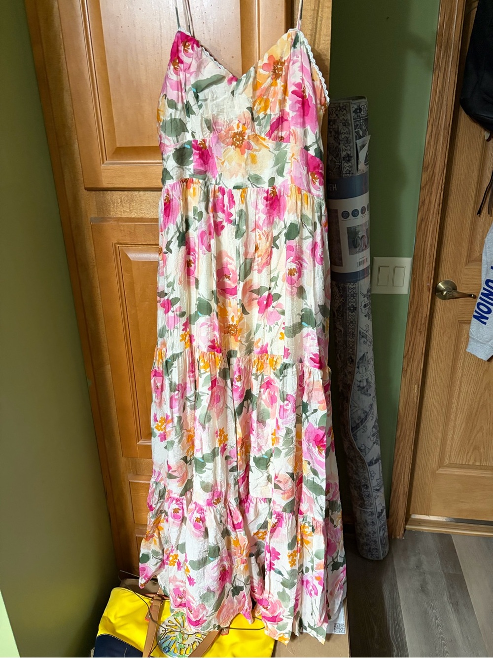 Adore Pink Floral Smocked Maxi Dress